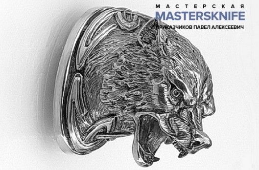 Литье для ножа из мельхиора навершие (голова) модель НАГМ33